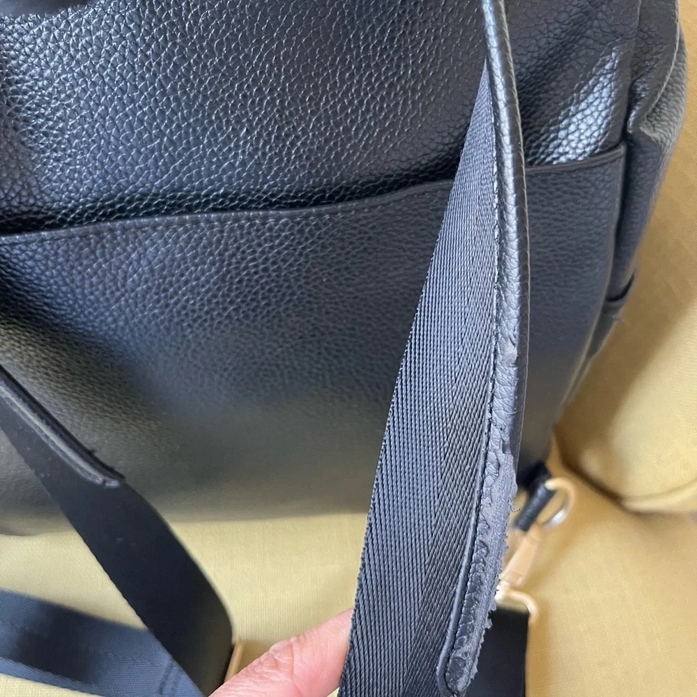 Freshly Picked Black Backpack Diaper Bag with Gold Hardware